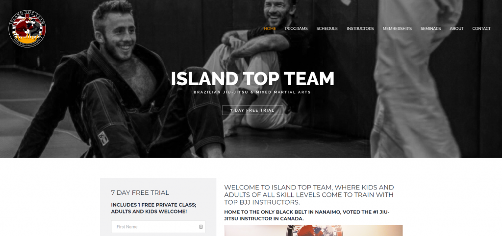 Top Island Team website preview